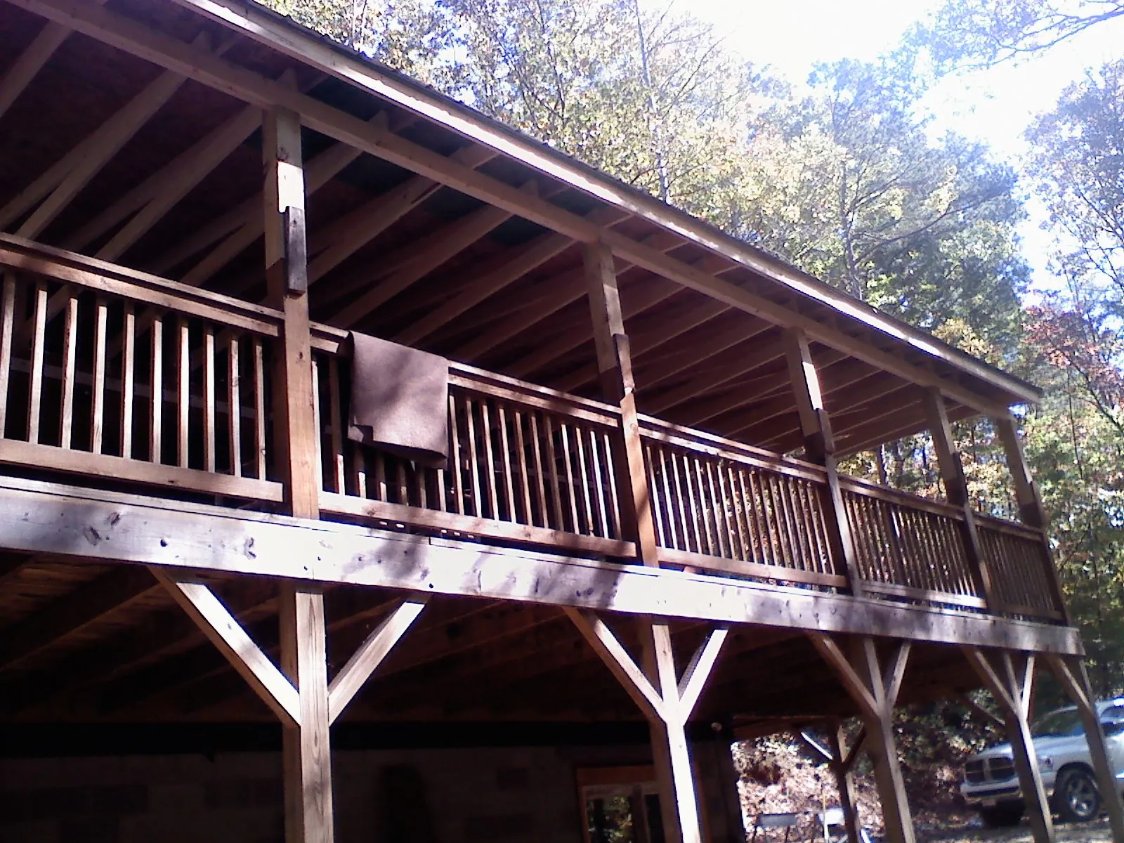 Timber framing under a new elevated porch and deck — Roof Leak Repair in Friendship by Roofing Brothers